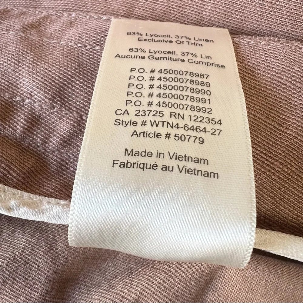 Aritzia Wilfred Allant Linen Blend Cropped Pants Womens 00 Brown Coastal Boho